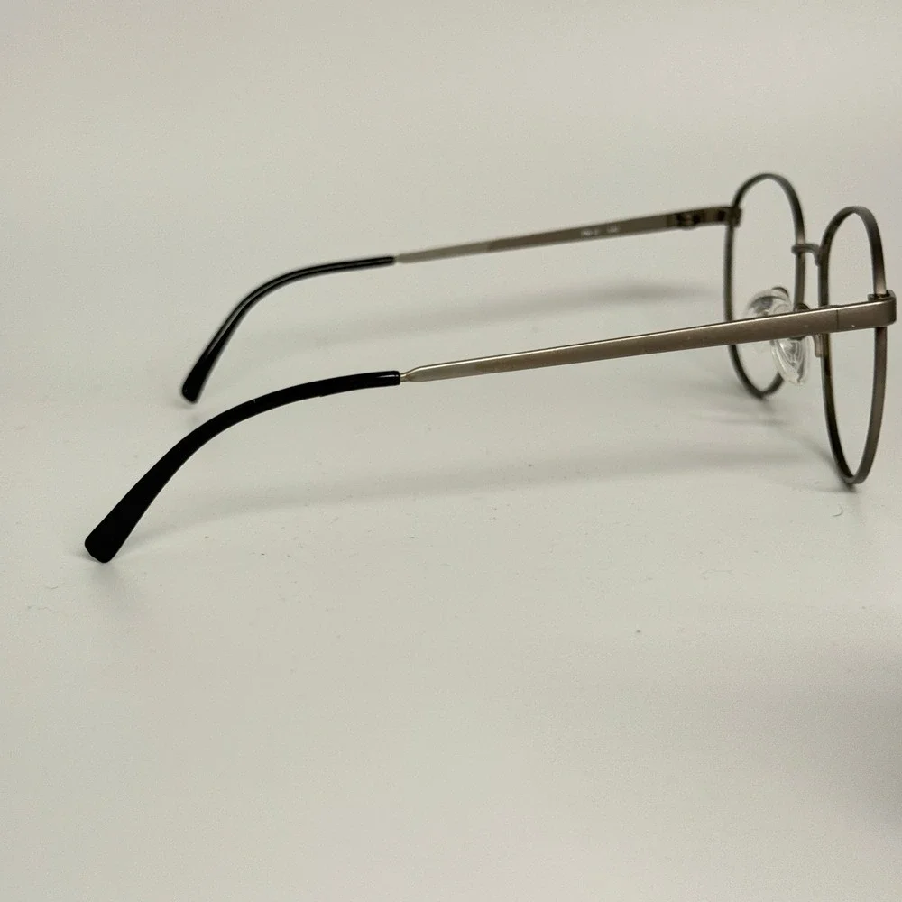 FW-2 Pewter Matte Round Eyeglasses Frames 55-17-140‎ Metal Full Rim Glasses